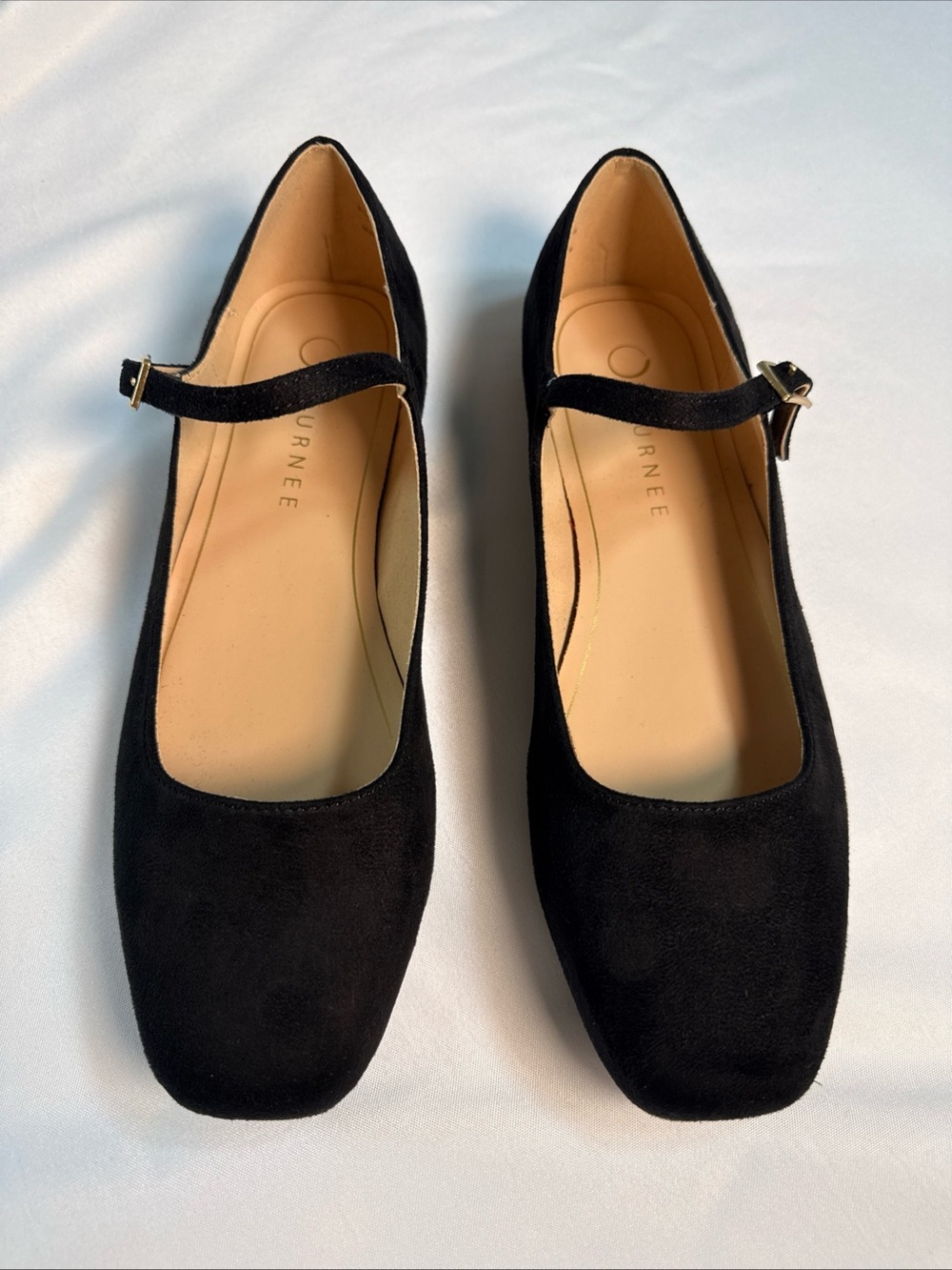 Journee Collection Soft Black Mary Jane Ballet Flats with Buckle Strap